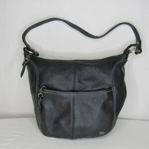 The Sak Black Pebbled Leather Hobo Style Shouder Bag Purse